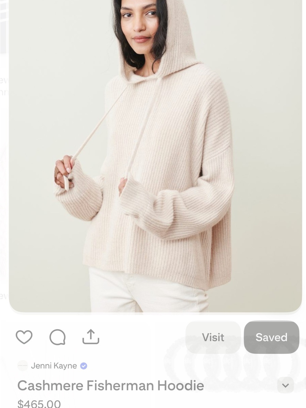 Jenni Kayne Cream Hooded Knit Sweater